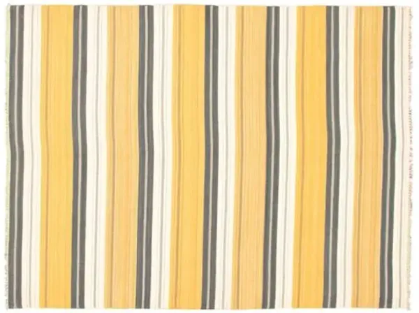 9'x11'11" Kalista Kilim Handmade Rug - Light Orange - ECARPETGALLERY - Yellow - Yellow