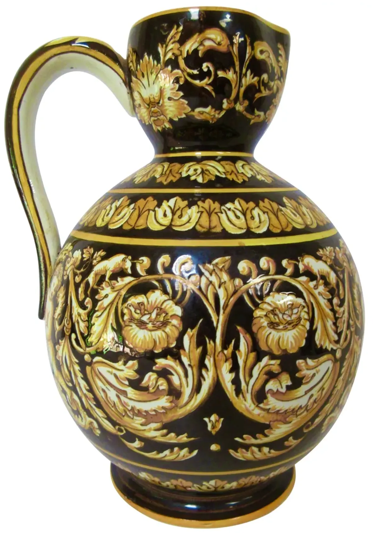 Gien French Faience Pitcher c. 1875 - The Emporium Ltd. - Gold