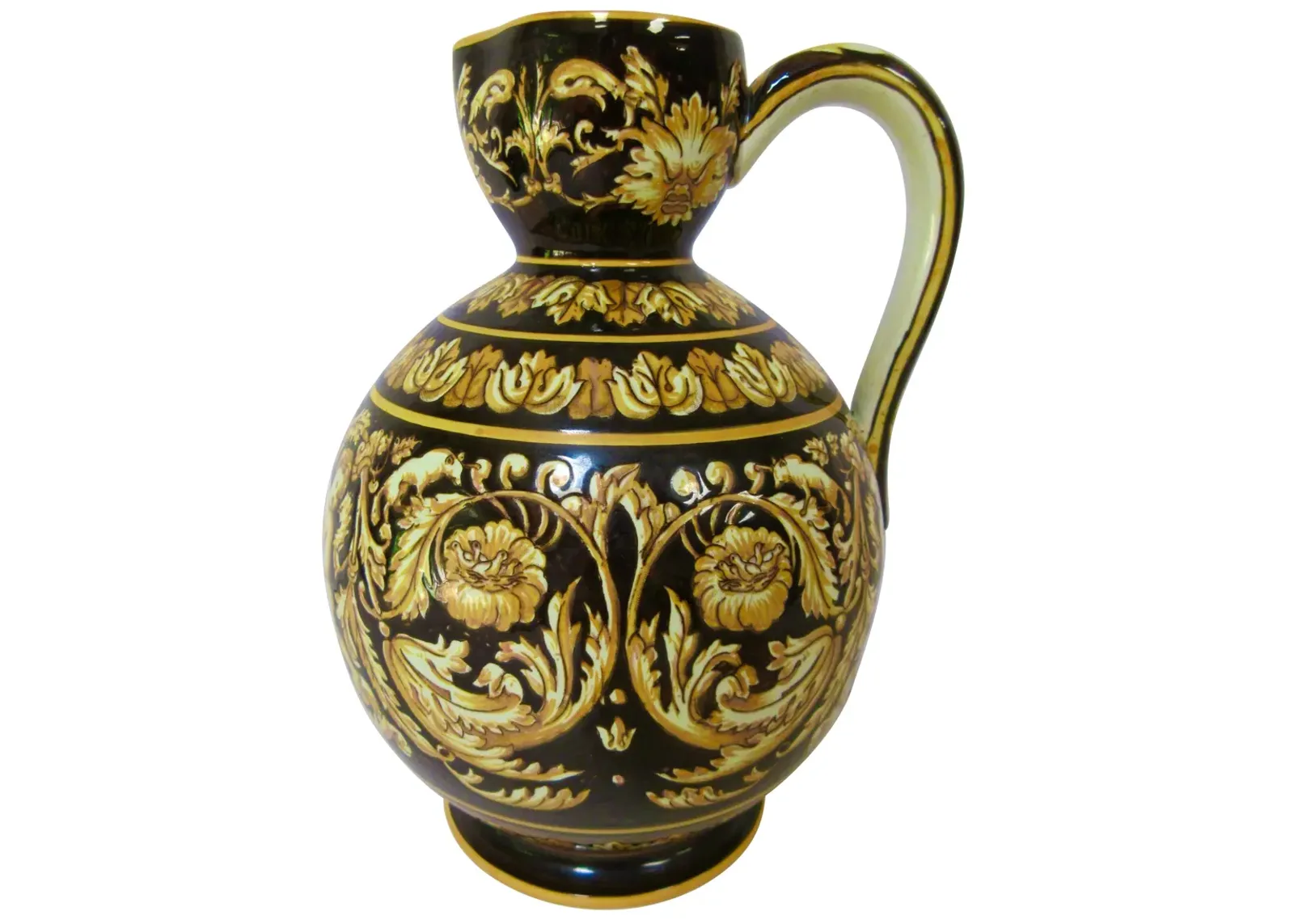 Gien French Faience Pitcher c. 1875 - The Emporium Ltd. - Gold