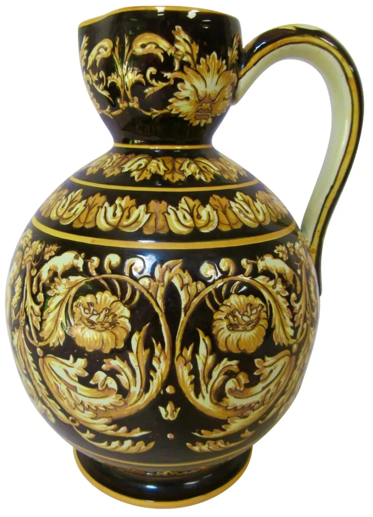 Gien French Faience Pitcher c. 1875 - The Emporium Ltd. - Gold