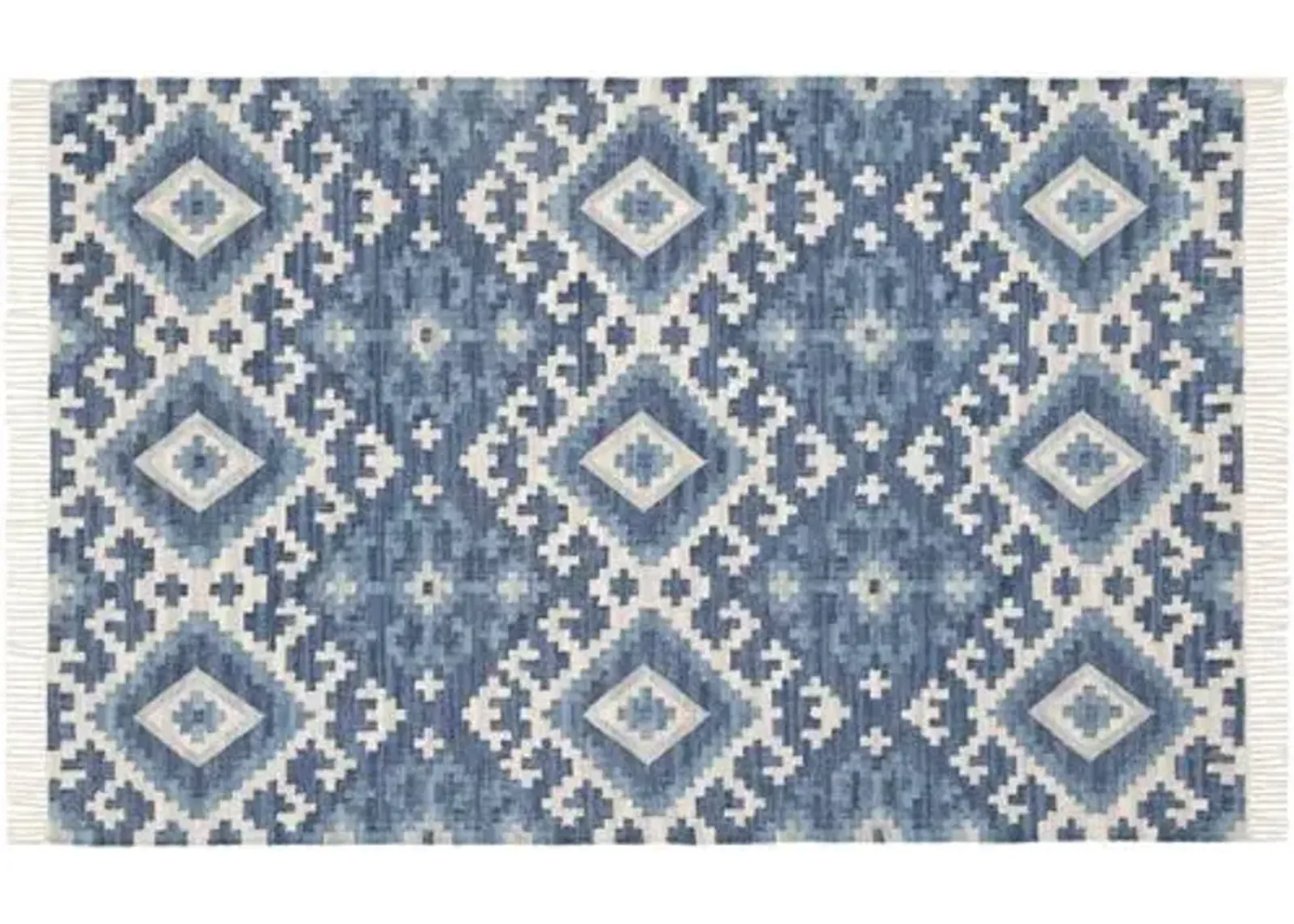 Marmara Kilim Woven Rug - DASH & ALBERT - Blue - Blue