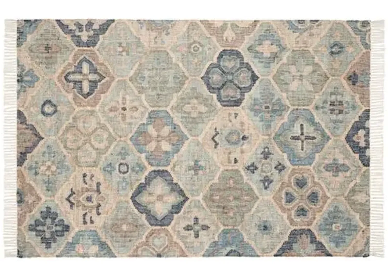 Pali Jute Woven Rug - DASH & ALBERT - Blue - Blue