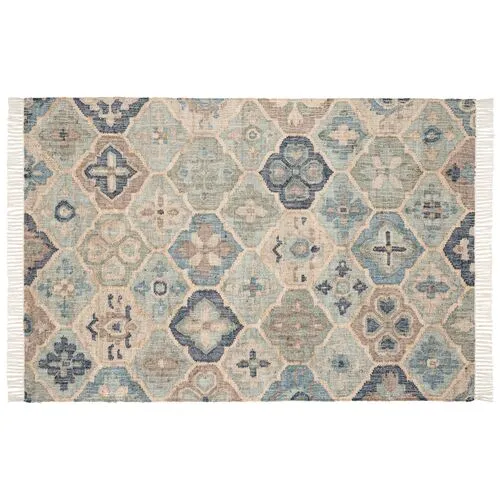 Pali Jute Woven Rug - DASH & ALBERT - Blue - Blue