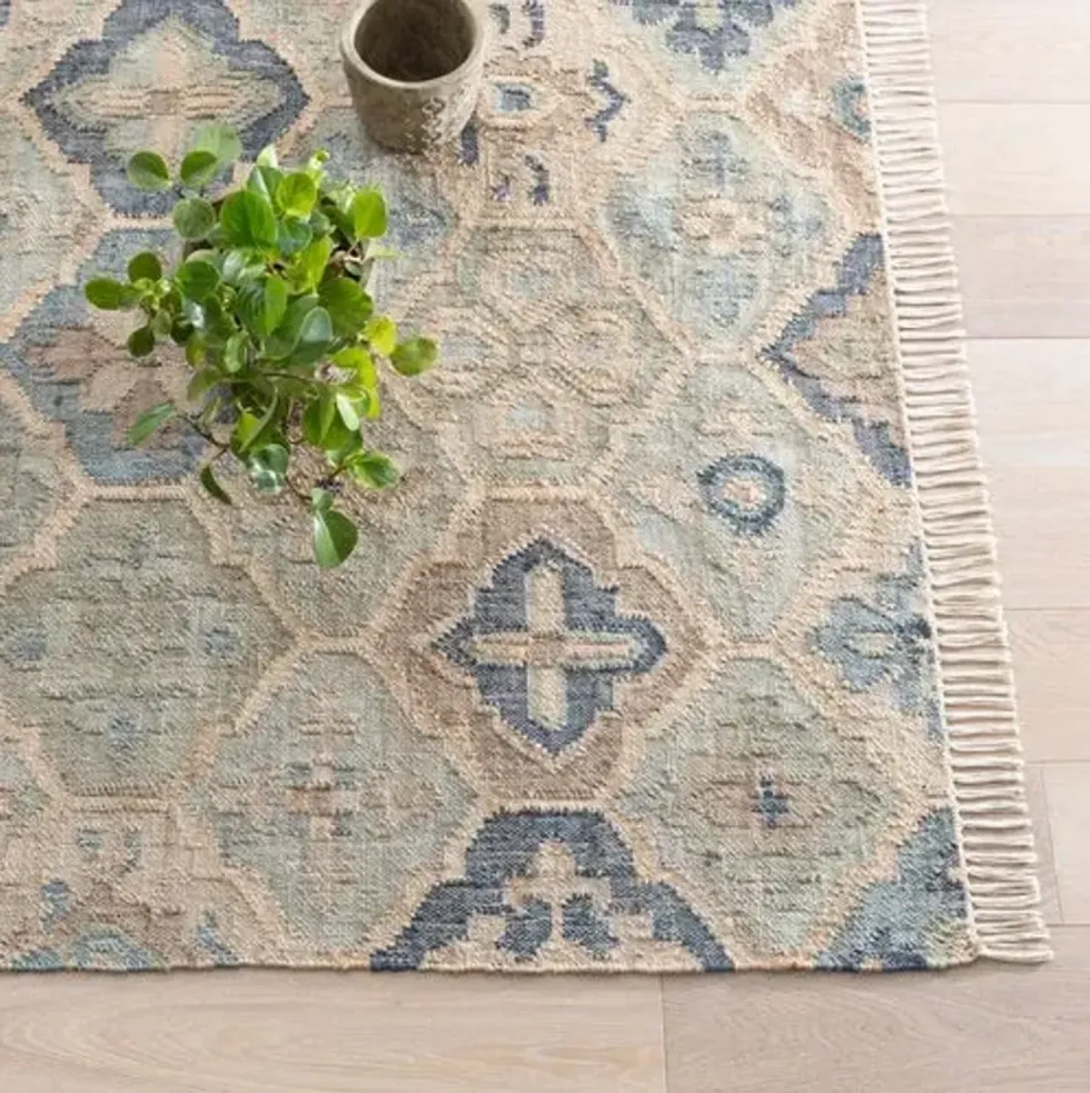 Pali Jute Woven Rug - DASH & ALBERT - Blue - Blue