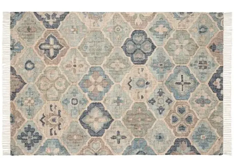 Pali Jute Woven Rug - DASH & ALBERT - Blue - Blue