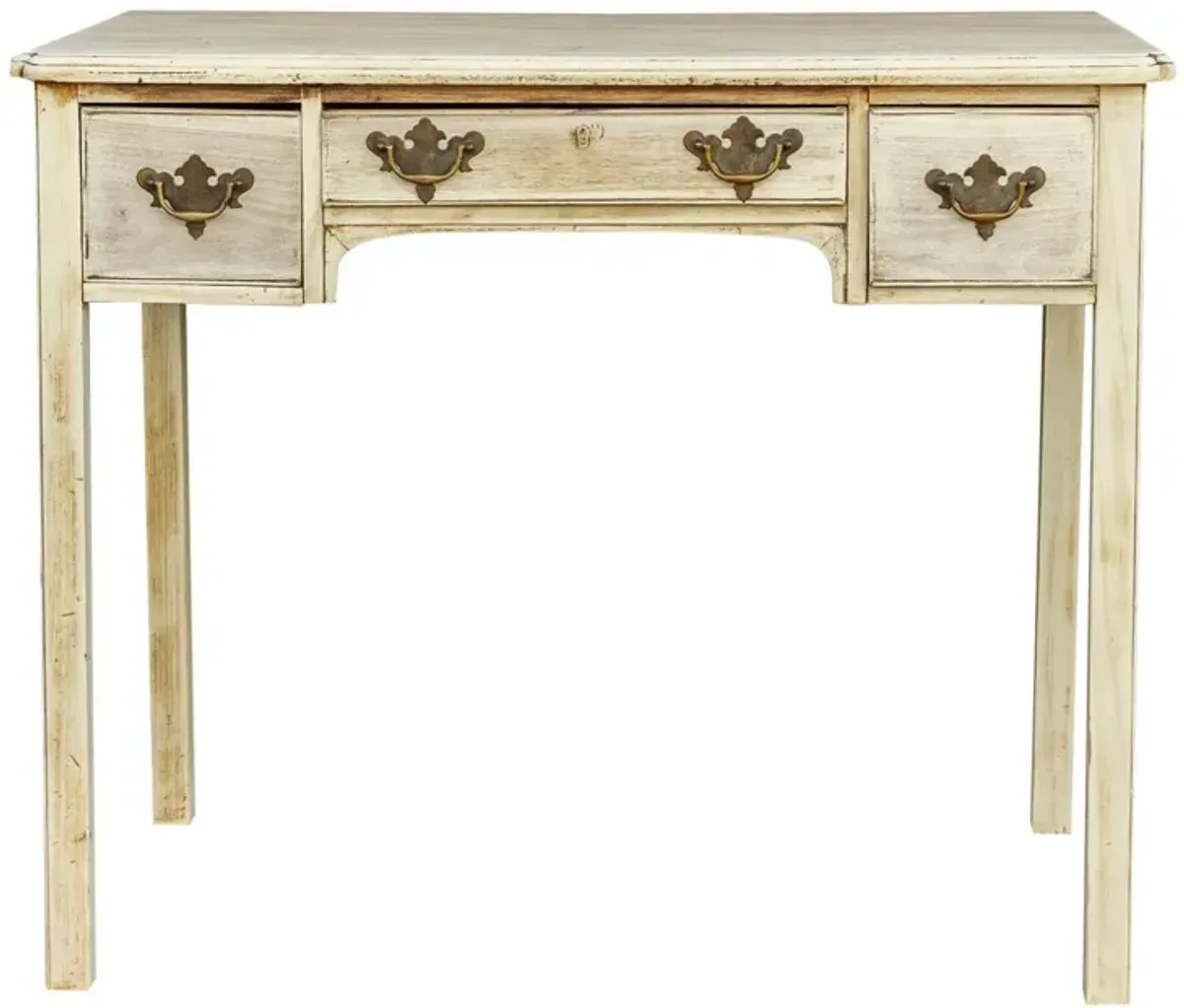 Antique Bleached English Lowboy Table - de-cor - white