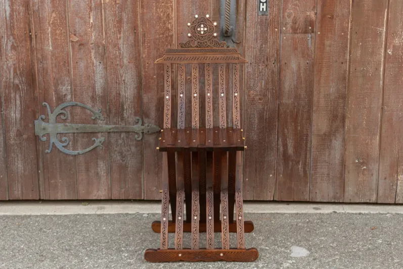 Antique Mother of Pearl Syrian Chair - de-cor - Brown