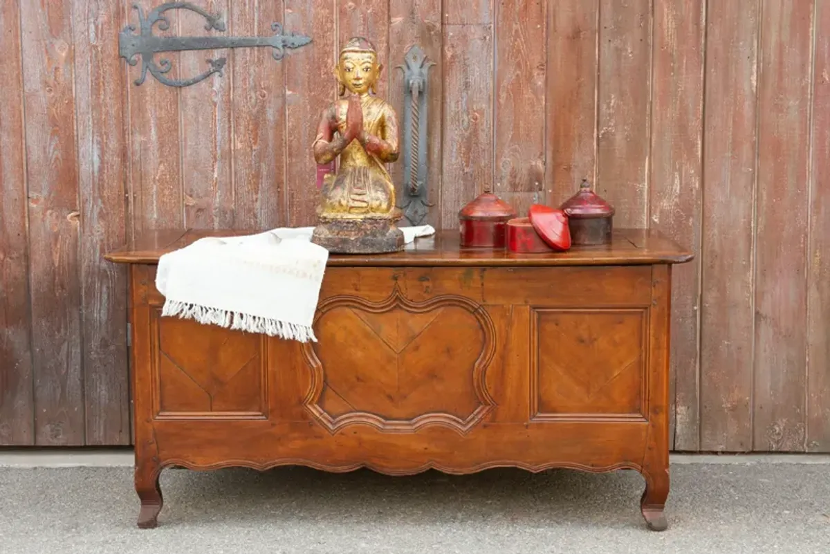 Early 1800's French Fruitwood Chest - de-cor - Brown