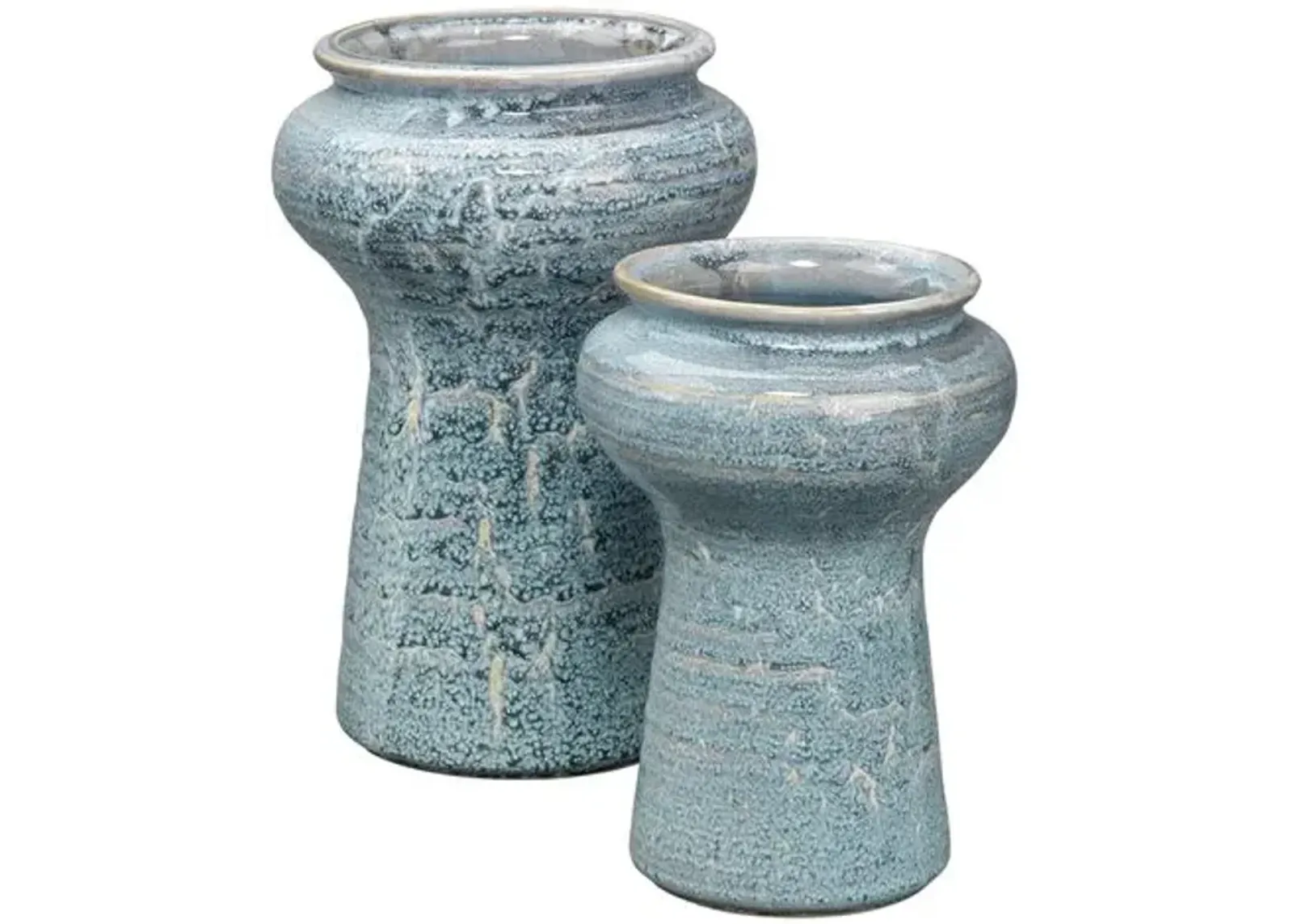 Set of 2 Snorkel Vase - Blue - Jamie Young Co.