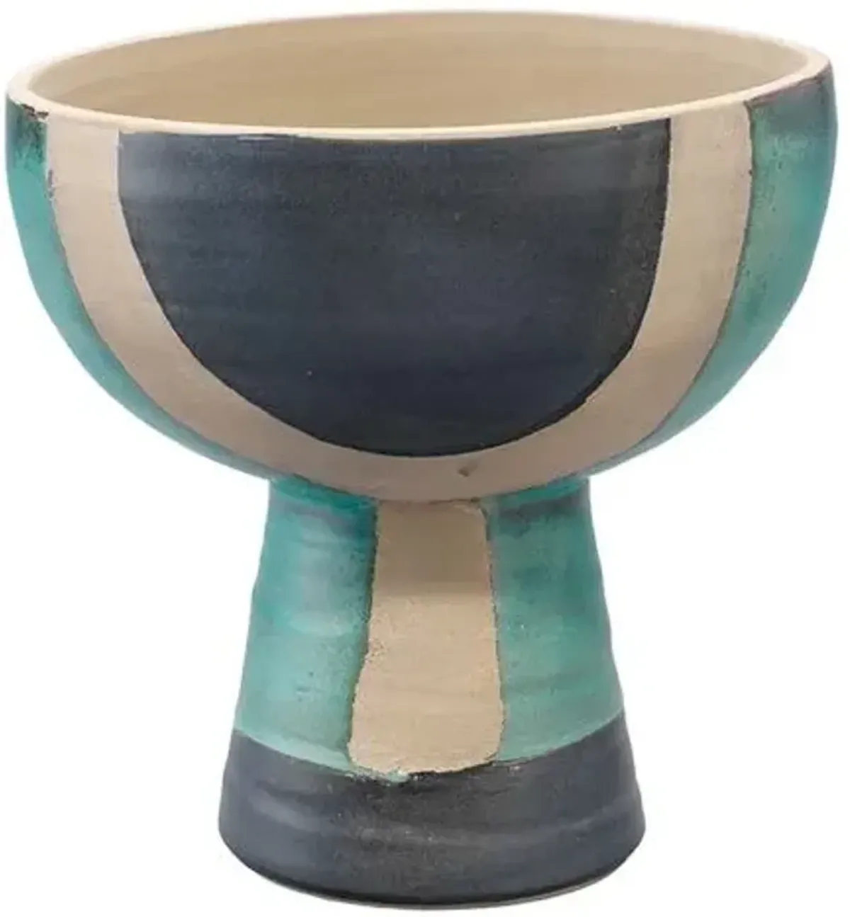 Blanche Vessel - Black/Aqua/Natural - Jamie Young Co.