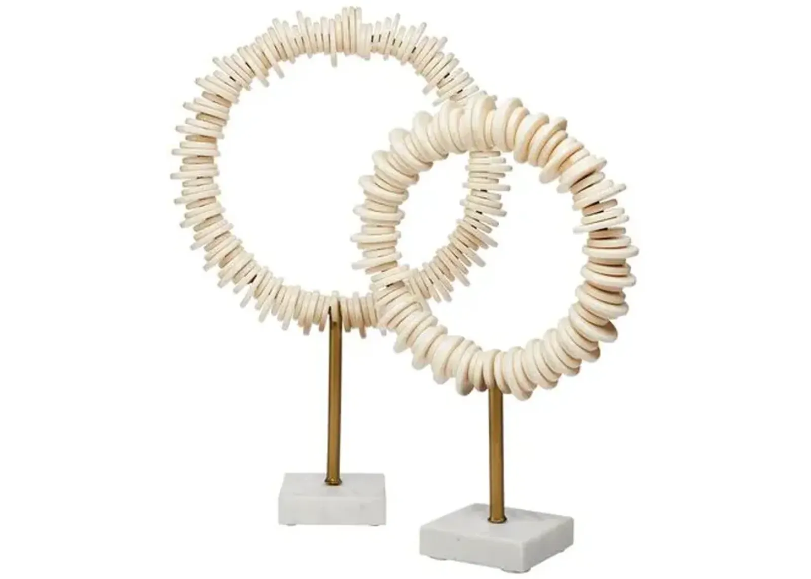 Set of 2 Arena Sculpture - Cream/Brass/White - Jamie Young Co.