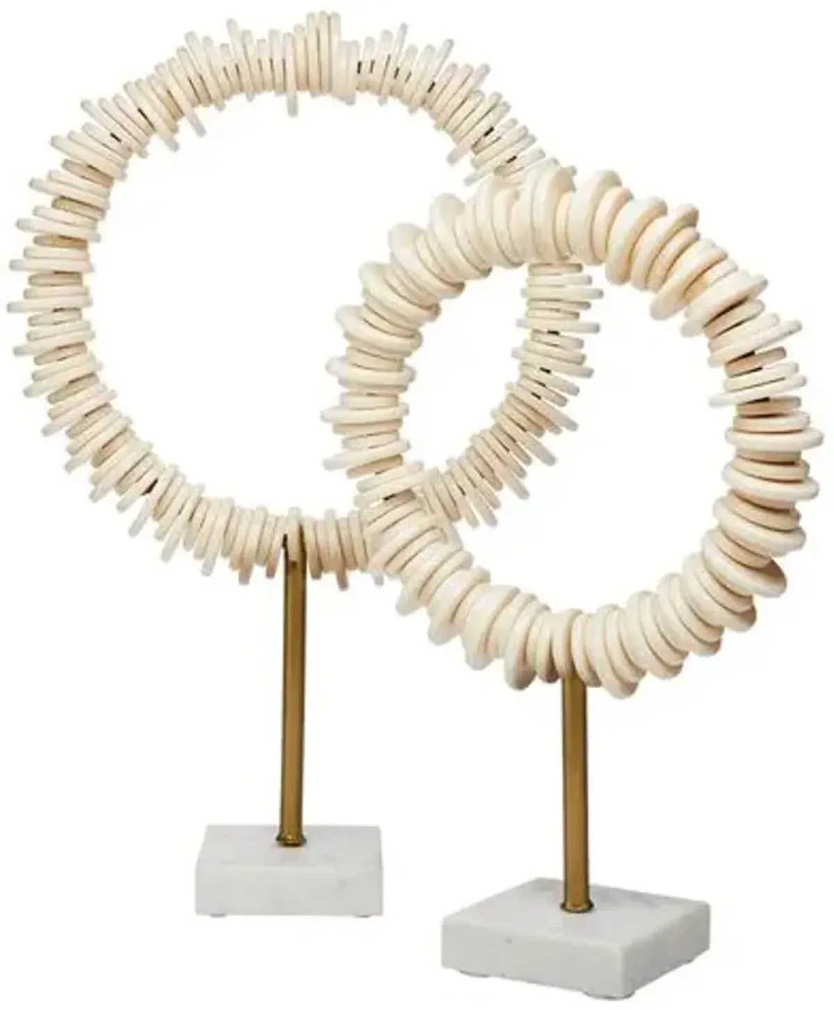 Set of 2 Arena Sculpture - Cream/Brass/White - Jamie Young Co.