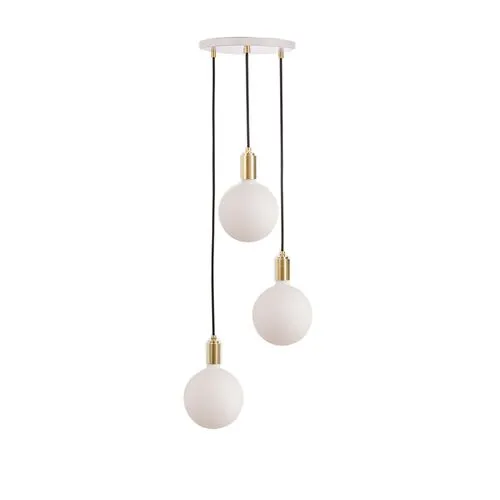 Triple Sphere IV Pendant - White/Brass - Tala Lighting - Gold