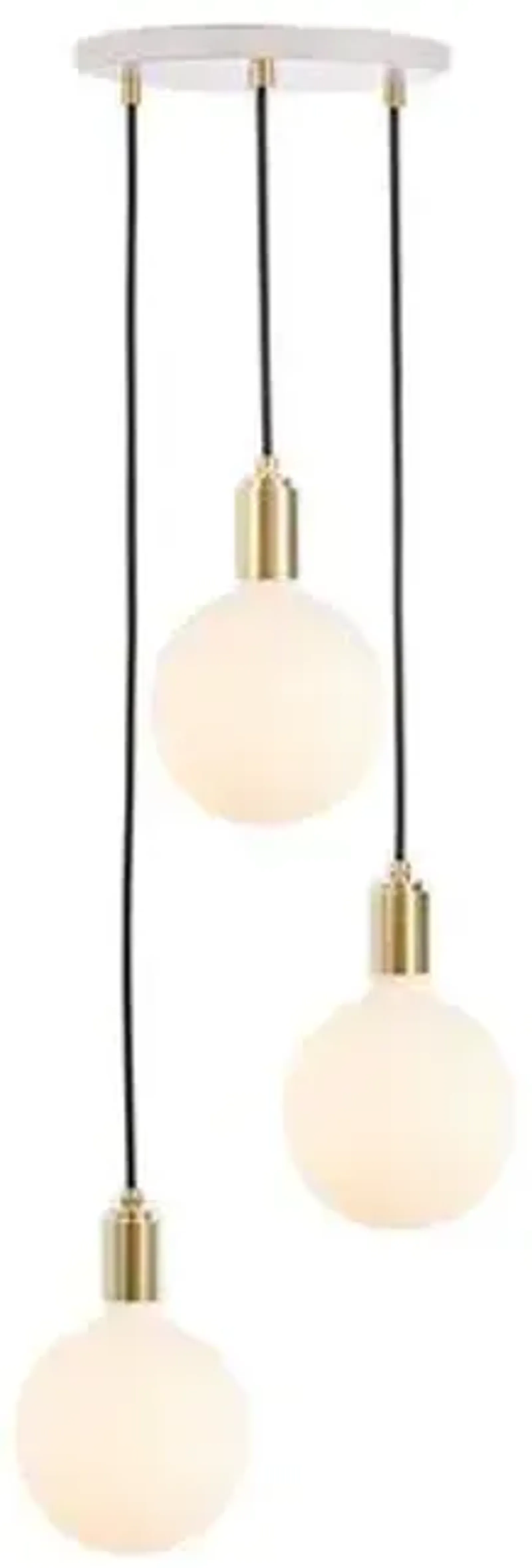 Triple Sphere IV Pendant - White/Brass - Tala Lighting - Gold