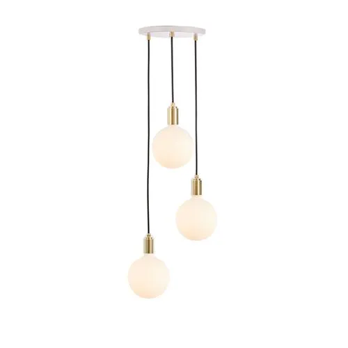 Triple Sphere IV Pendant - White/Brass - Tala Lighting - Gold