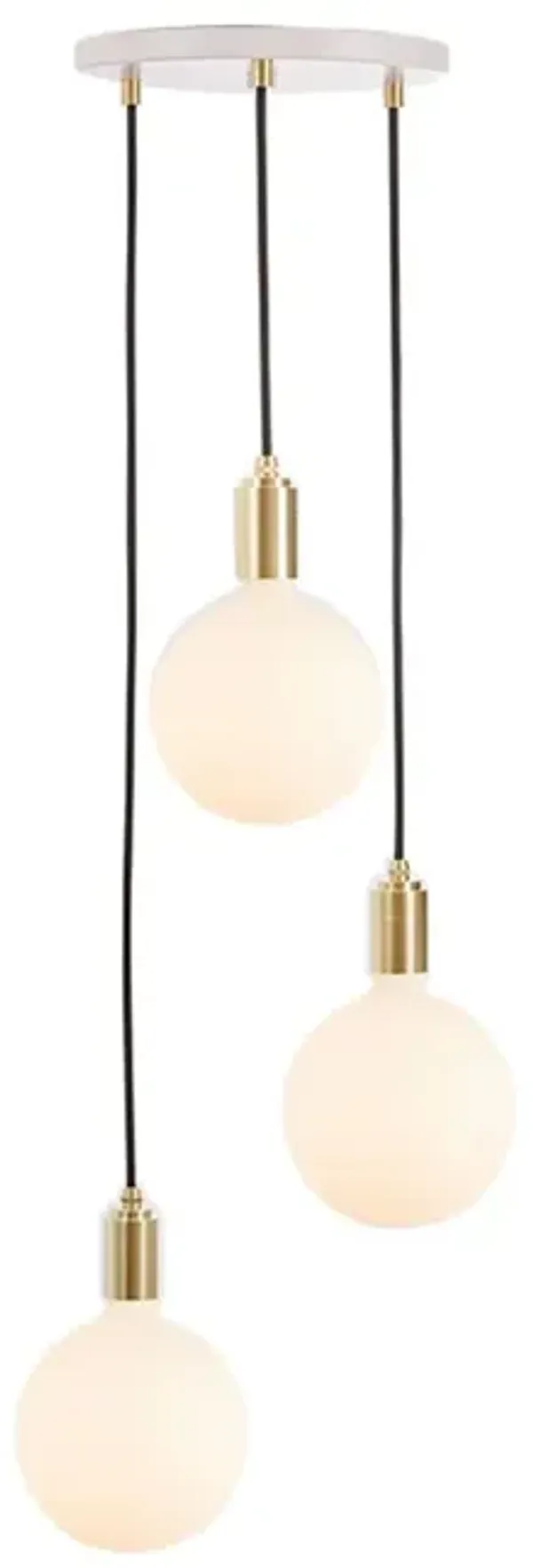 Triple Sphere IV Pendant - White/Brass - Tala Lighting - Gold