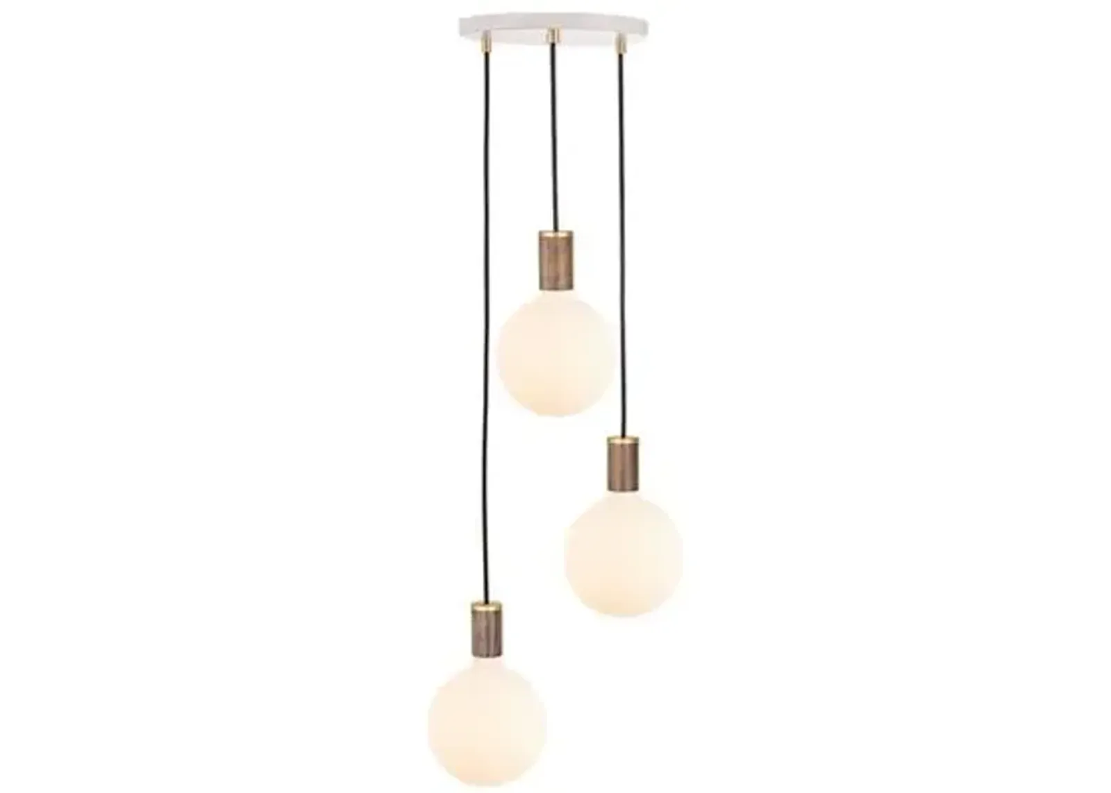 Triple Sphere IV Pendant - White/Walnut - Tala Lighting - Brown