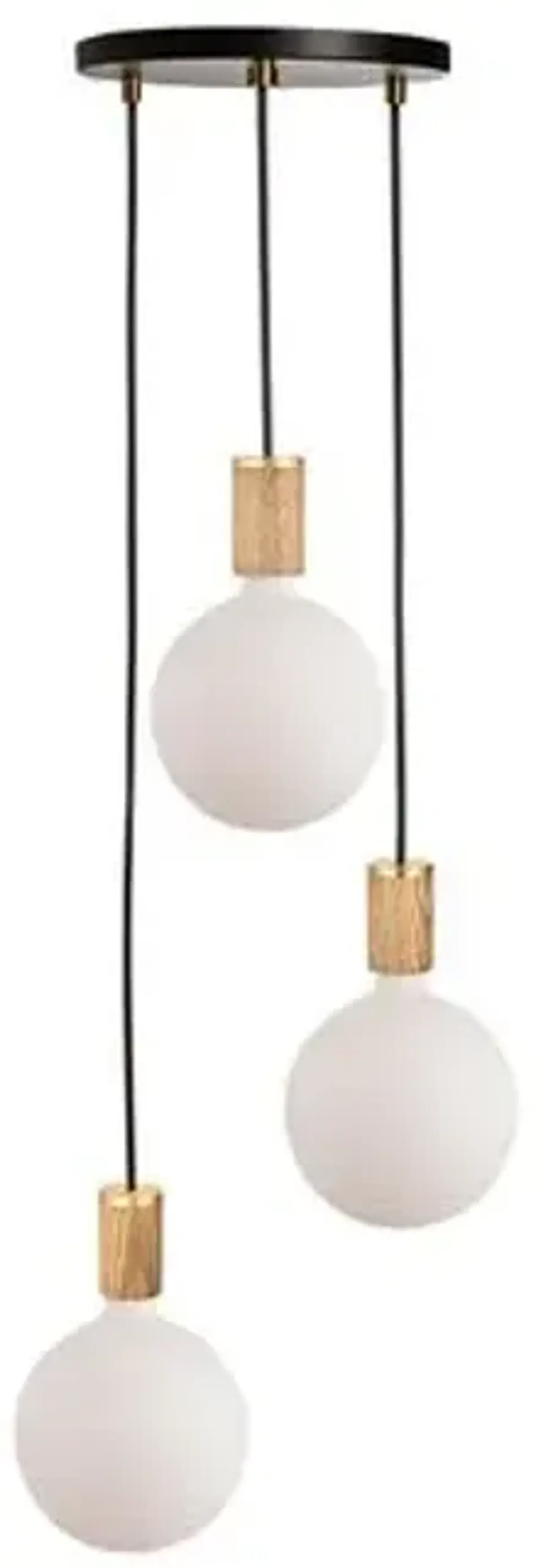 Triple Sphere IV Pendant - Black/Oak - Tala Lighting - Beige