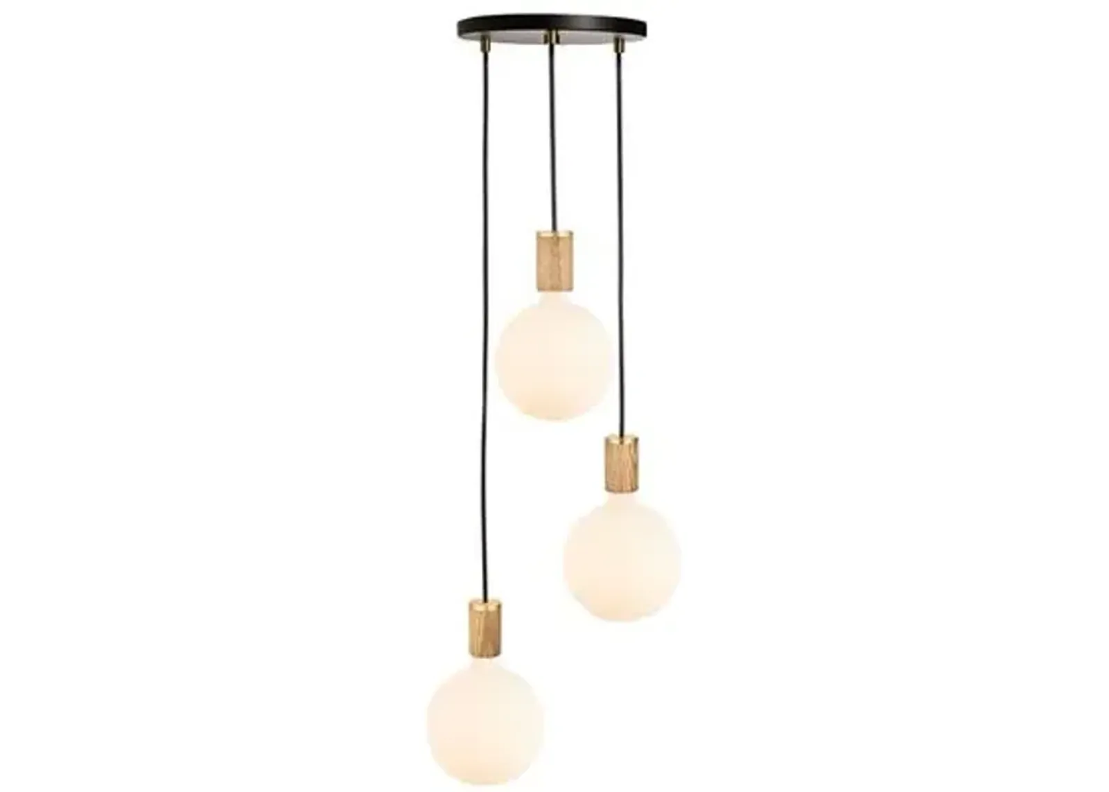 Triple Sphere IV Pendant - Black/Oak - Tala Lighting - Beige