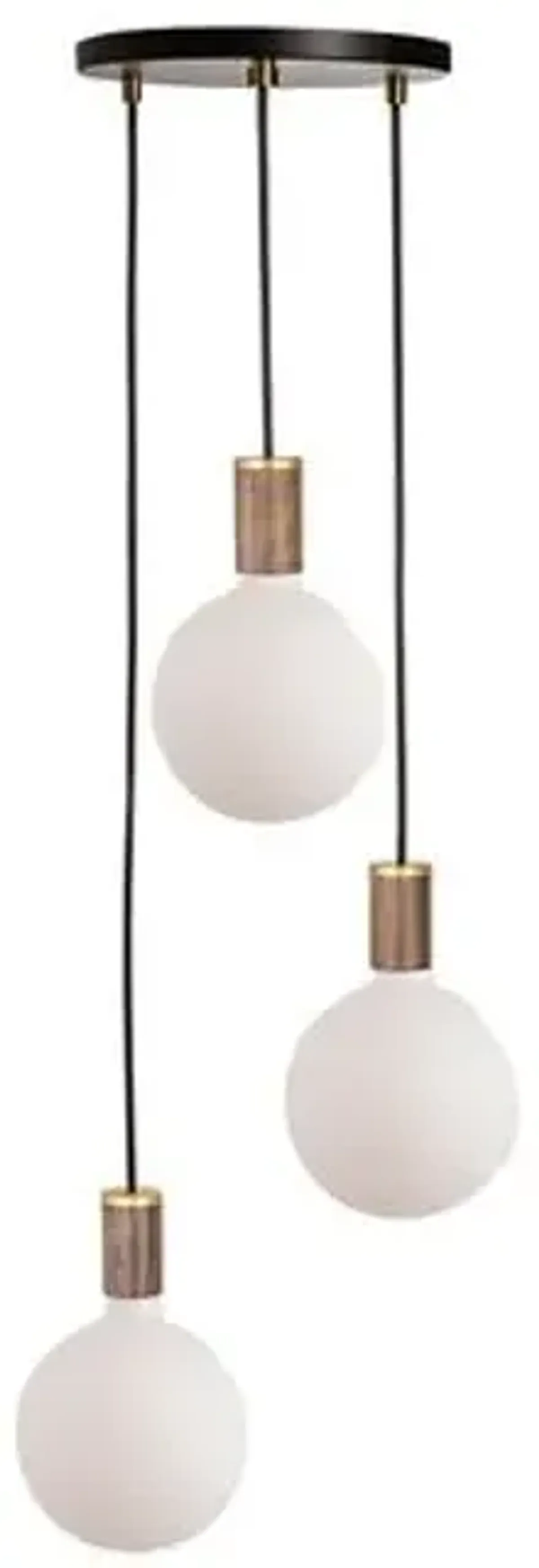 Triple Sphere IV Pendant - Black/Walnut - Tala Lighting