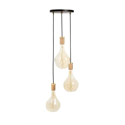 Triple Voronoi II Pendant - Black/Oak - Tala Lighting - Beige