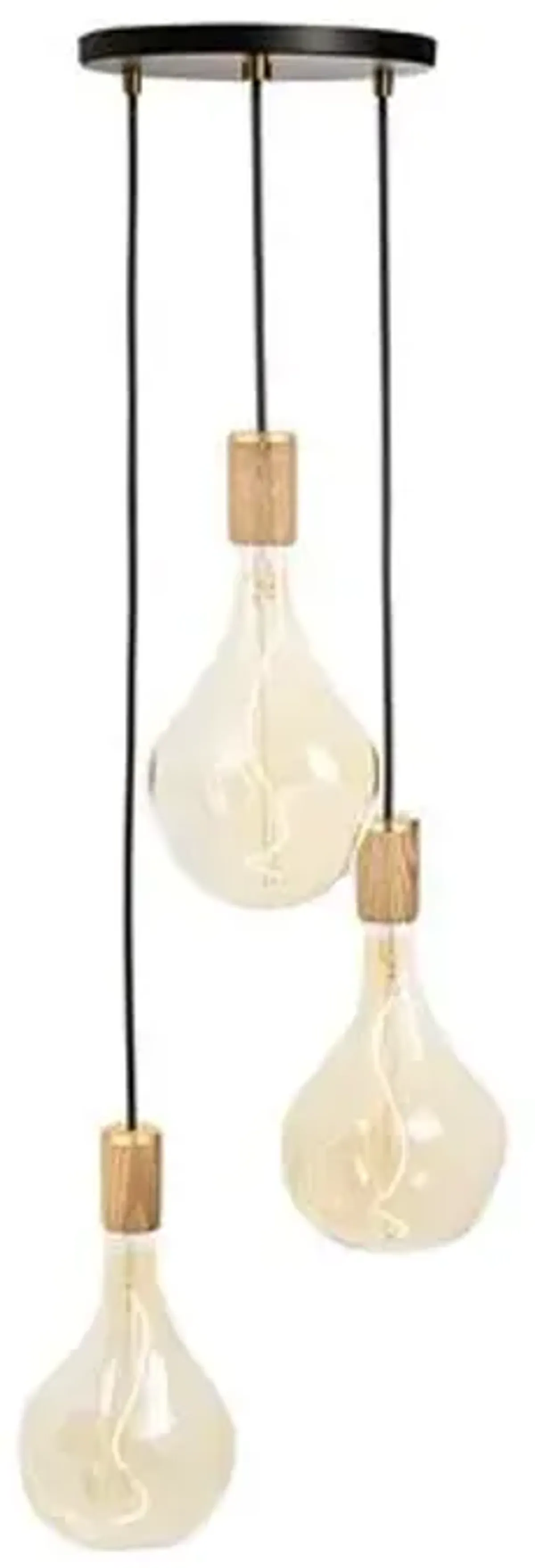 Triple Voronoi II Pendant - Black/Oak - Tala Lighting - Beige