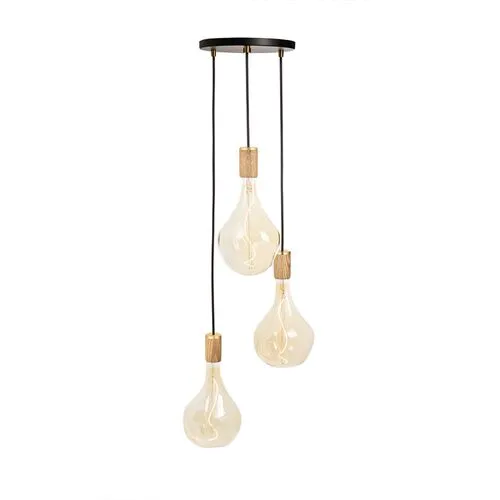 Triple Voronoi II Pendant - Black/Oak - Tala Lighting - Beige