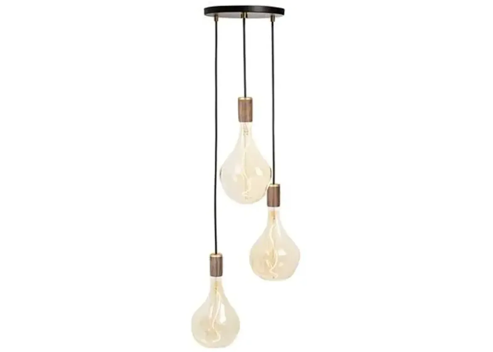 Triple Voronoi II Pendant - Black/Walnut - Tala Lighting