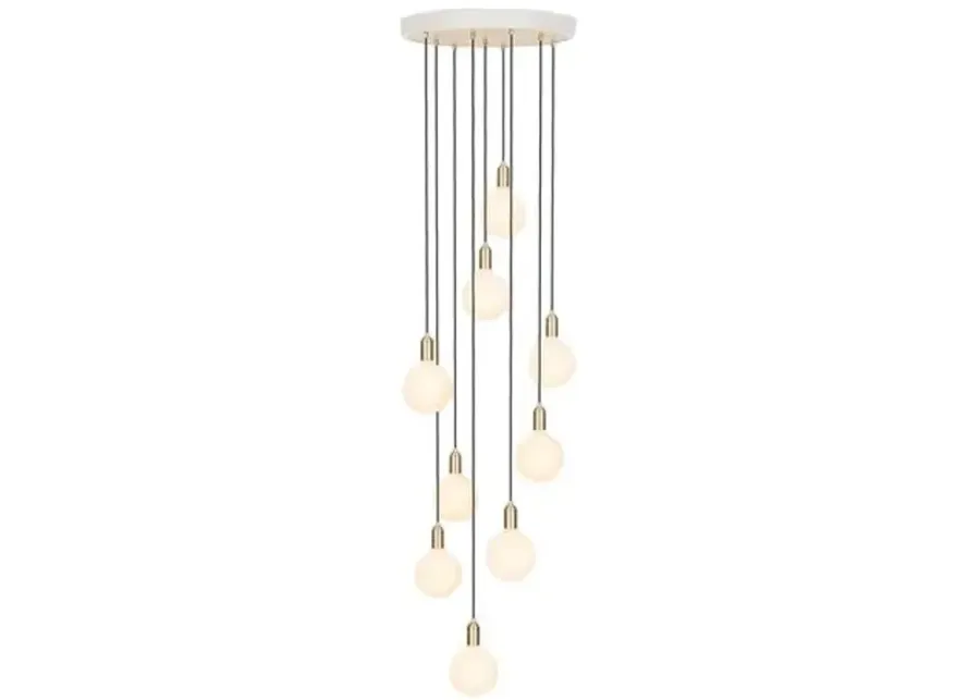 Nine Sphere IV Pendant - White/Brass - Tala Lighting - Gold