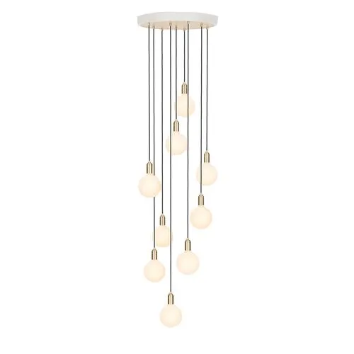 Nine Sphere IV Pendant - White/Brass - Tala Lighting - Gold