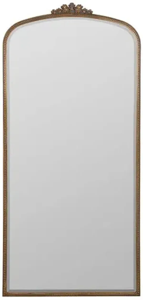 Bridgitte Ornate Floor Mirror - Antiqued Gold
