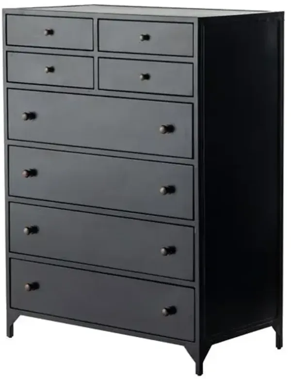 Coraline 8-Drawer Tall Dresser - Black