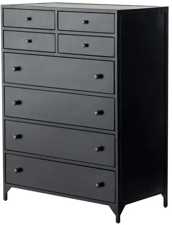 Coraline 8-Drawer Tall Dresser, Black
