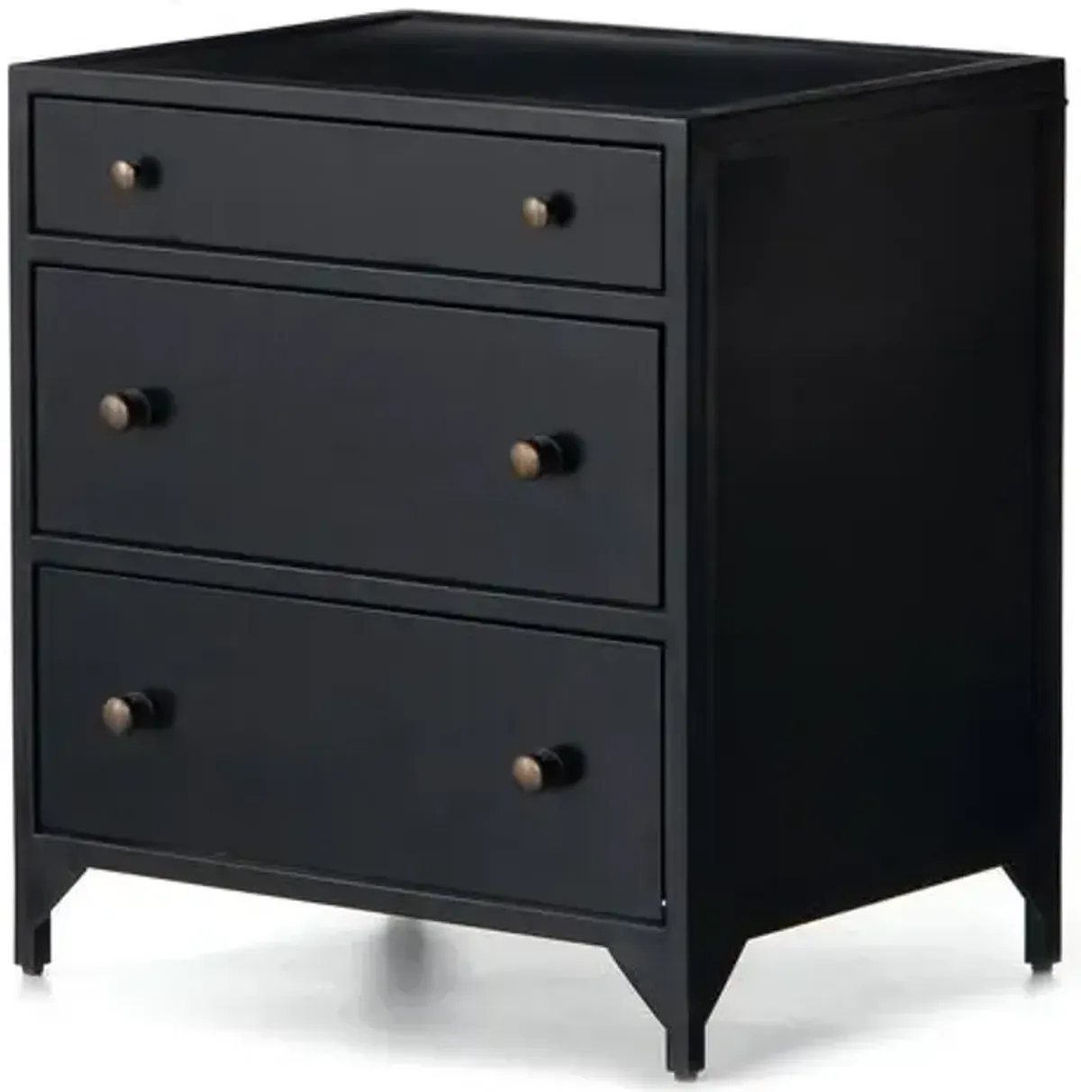 Coraline Small 3-Drawer Nightstand - Black