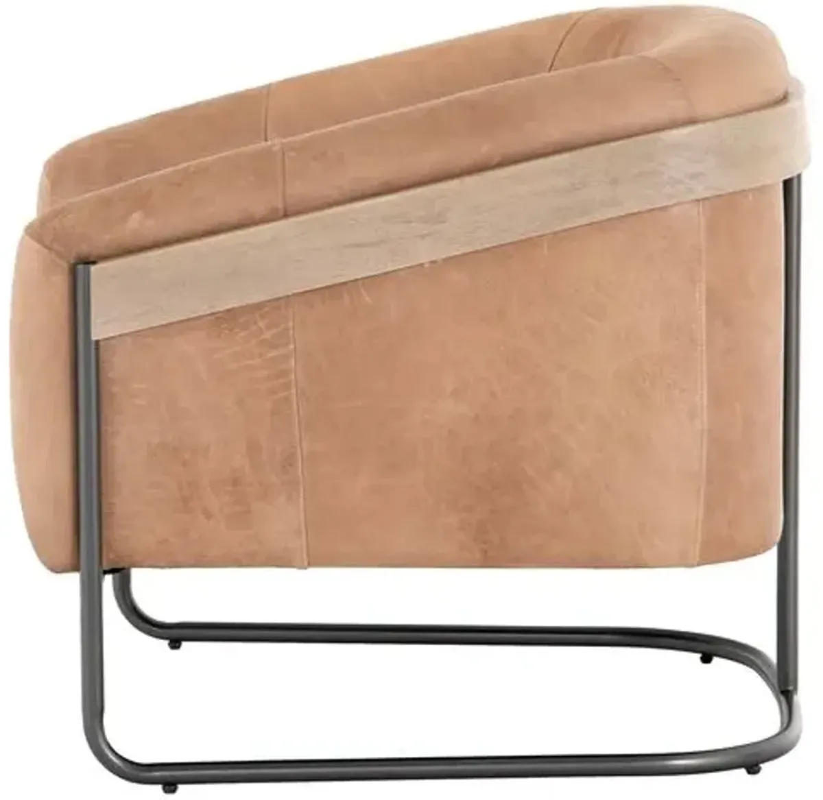 Nova Accent Chair - Beige Leather, Comfortable, Durable, Generous Padding