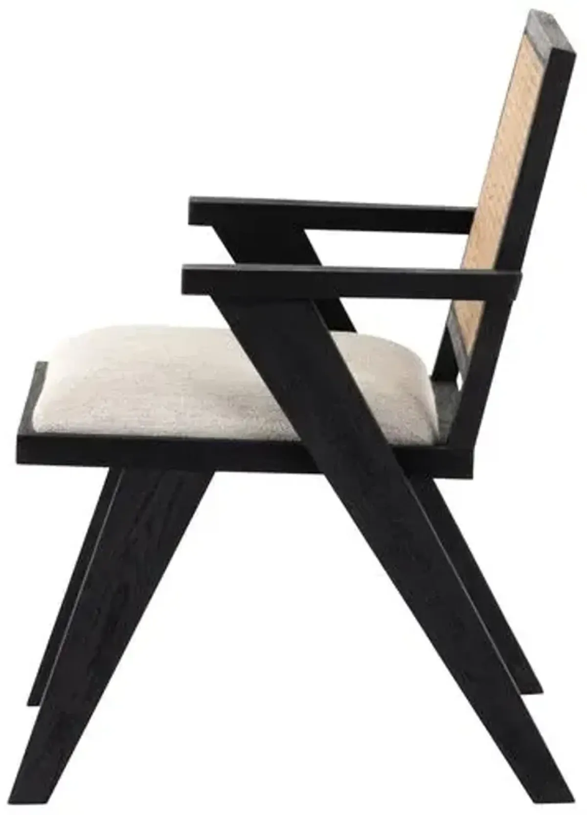 Brielle Cane Dining Chair - Natural/Black - Beige