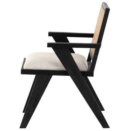 Brielle Cane Dining Chair - Natural/Black - Beige