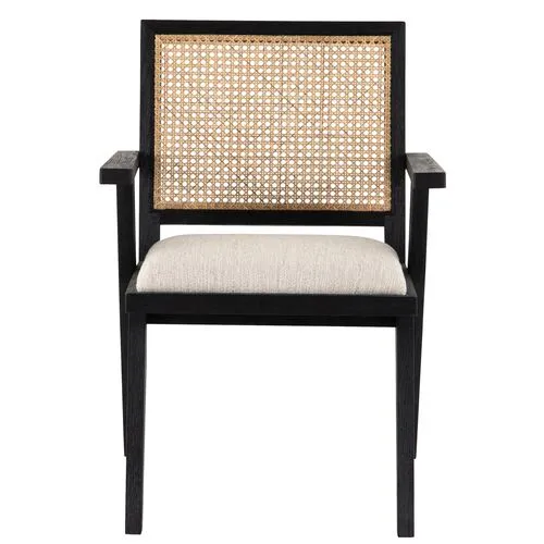 Brielle Cane Dining Chair - Natural/Black - Beige