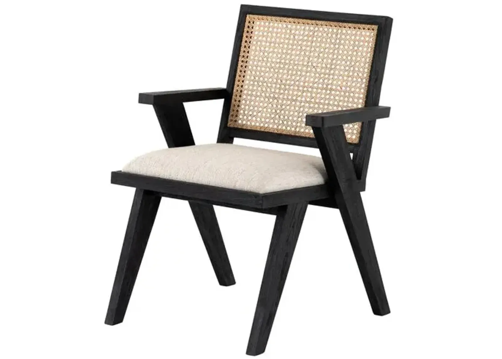 Brielle Cane Dining Chair - Natural/Black - Beige