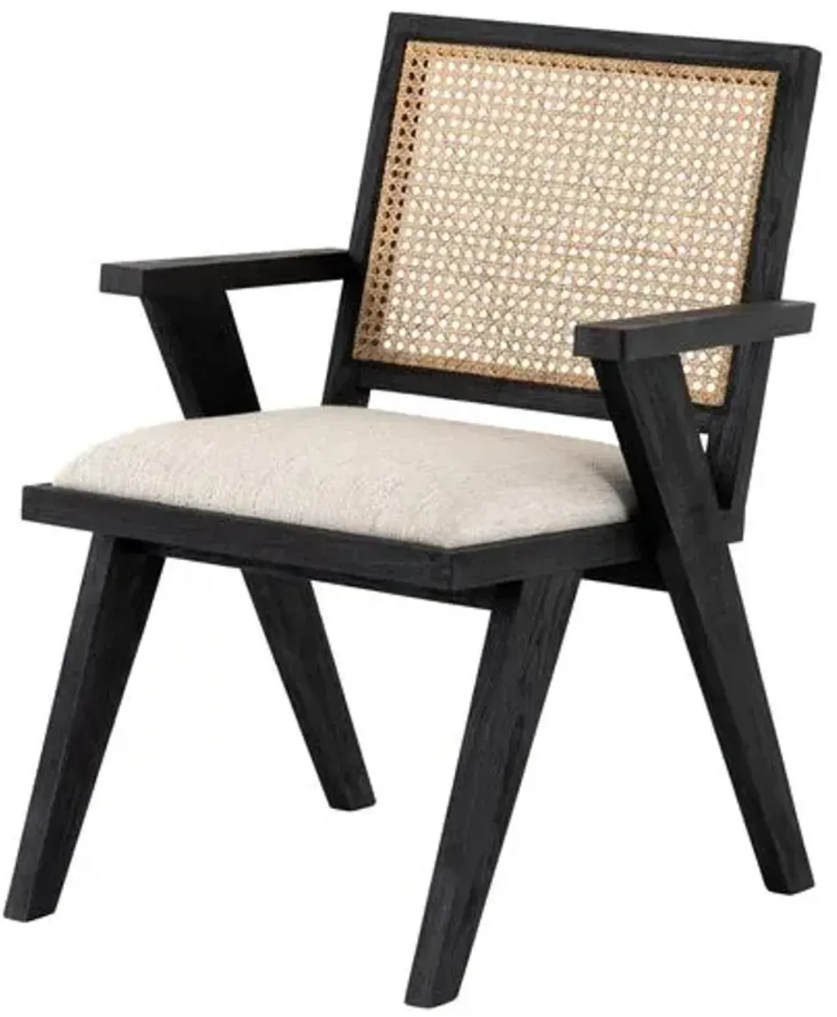 Brielle Cane Dining Chair - Natural/Black - Beige