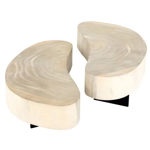 Franco 2-Pc Coffee Table - Oyster Guanacaste - Beige