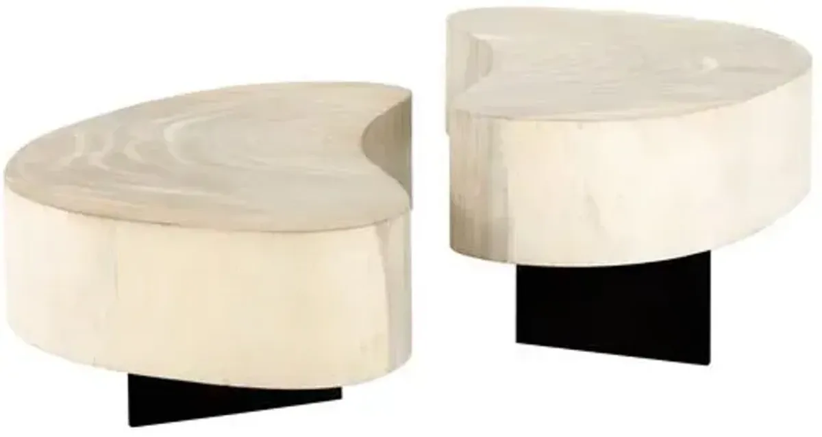 Franco 2-Pc Coffee Table - Oyster Guanacaste - Beige