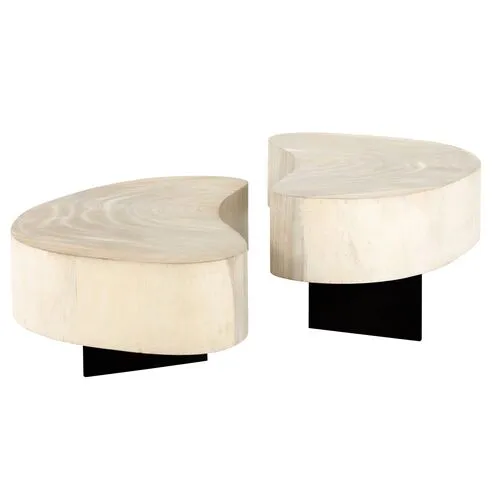 Franco 2-Pc Coffee Table - Oyster Guanacaste - Beige