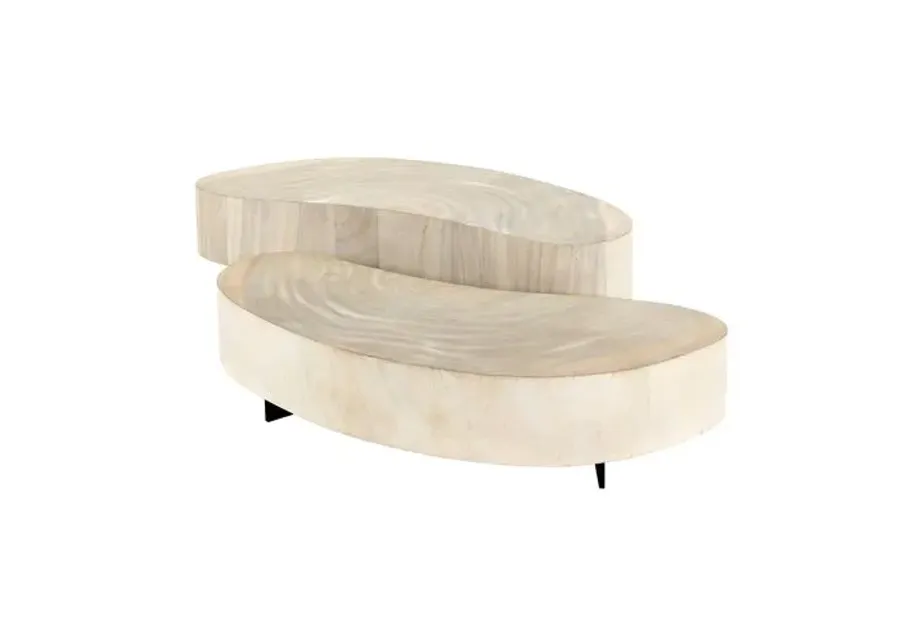 Franco 2-Pc Coffee Table - Oyster Guanacaste - Beige