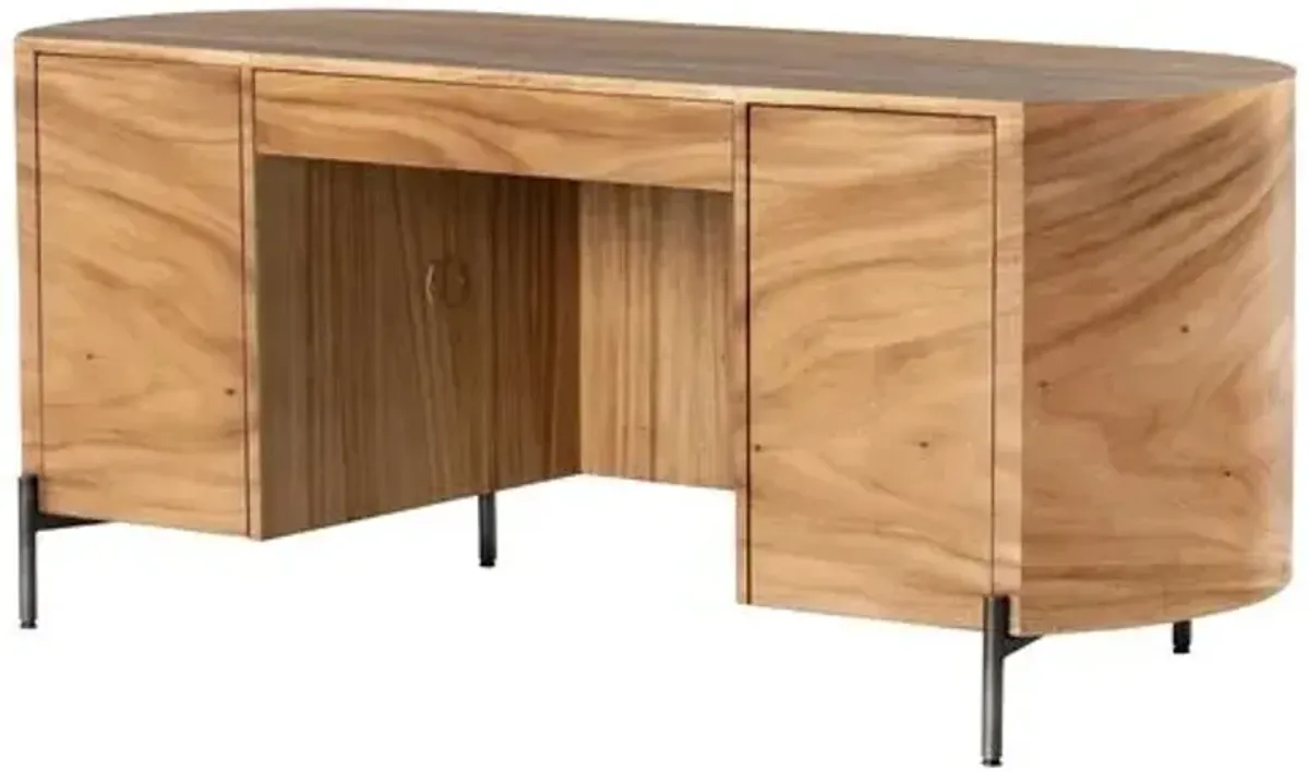 Bryn Executive Desk - Natural - Brown