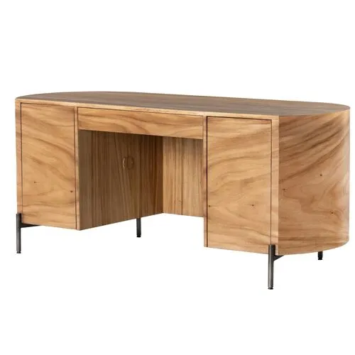 Bryn Executive Desk - Natural - Brown