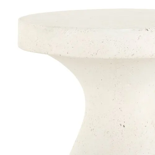 Otis Outdoor End Table - White Concrete