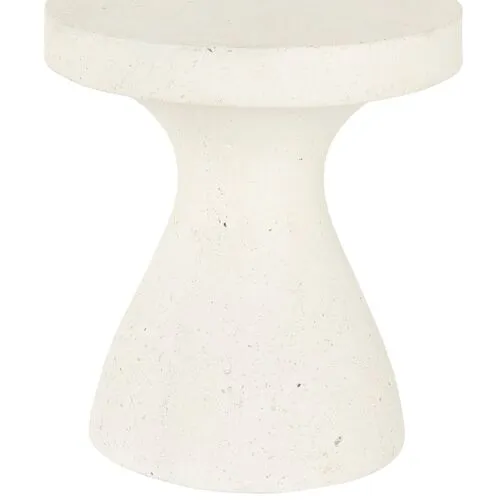 Otis Outdoor End Table - White Concrete