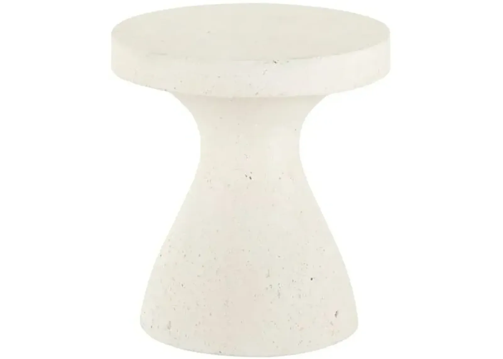 Otis Outdoor End Table - White Concrete