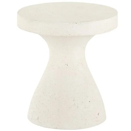 Otis Outdoor End Table - White Concrete